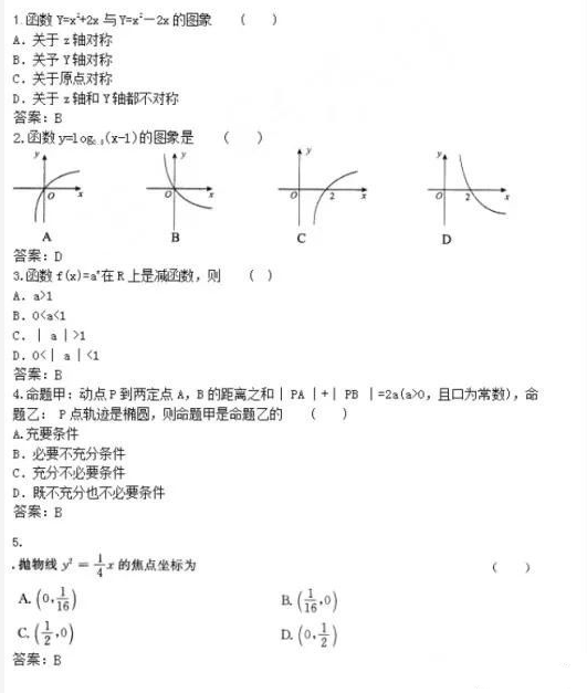 2020山東成人高考備考：數(shù)學每日一練（8.12）含答案