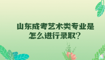 山東成考藝術類專業是怎么進行錄取