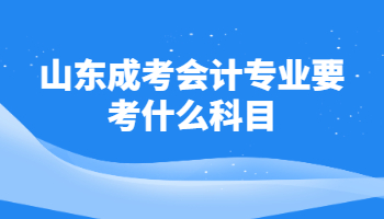 山東成考會計專業要考什么科目