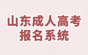 2024年山東成人高考報名系統什么時候開放?、