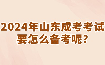 2024年山東成考考試要怎么備考呢?