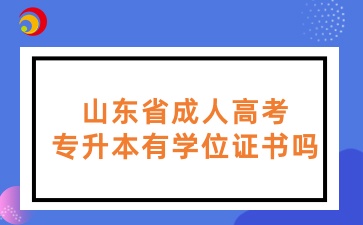山東省成人高考專升本有學位證書嗎
