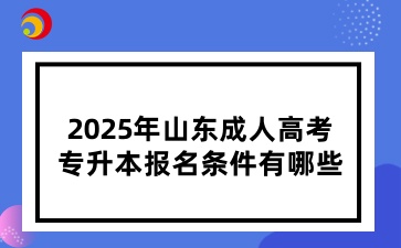 2025年山東成人高考專升本報名條件有哪些