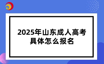 2025年山東成人高考具體怎么報(bào)名